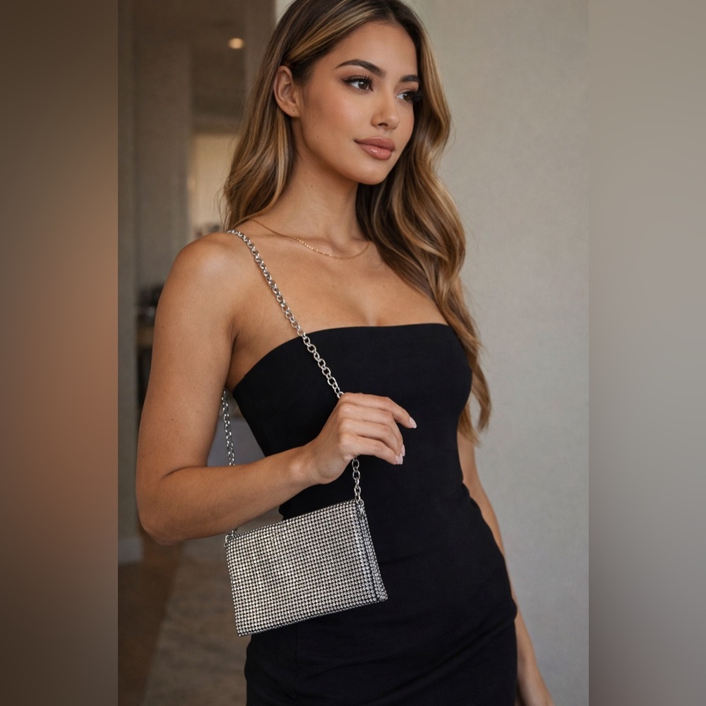 Glamorous Silver Chainmail Clutch